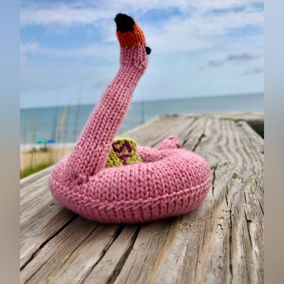 Handmade Knit Princess Seea Doll Octopusus Flamingo Raft Book Glasses OOAK Doll - Picture 6 of 16